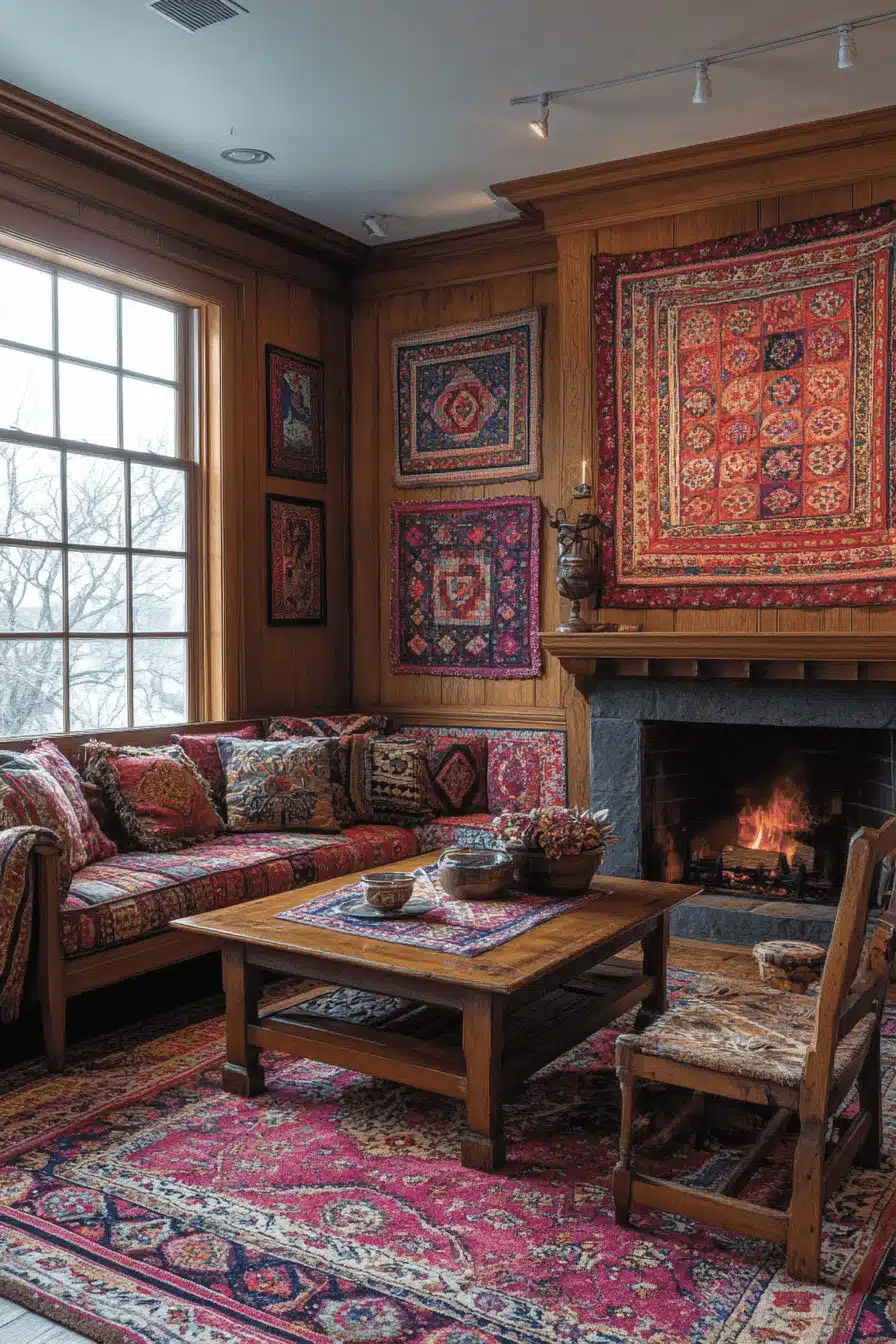 old cabin interior living room
