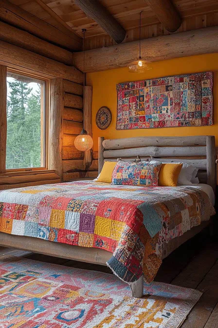 old cabin interior bedroom