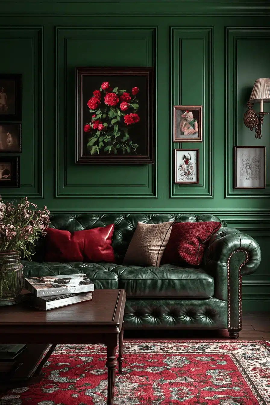 green living room decor