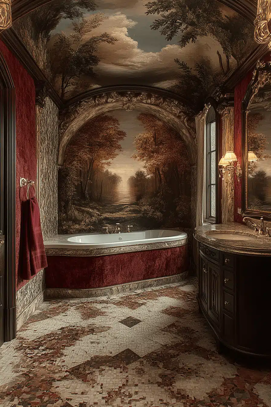 moody vintage bathroom