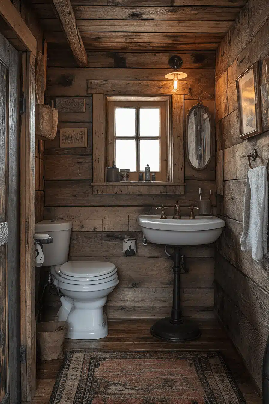 old cabin interior bathroom