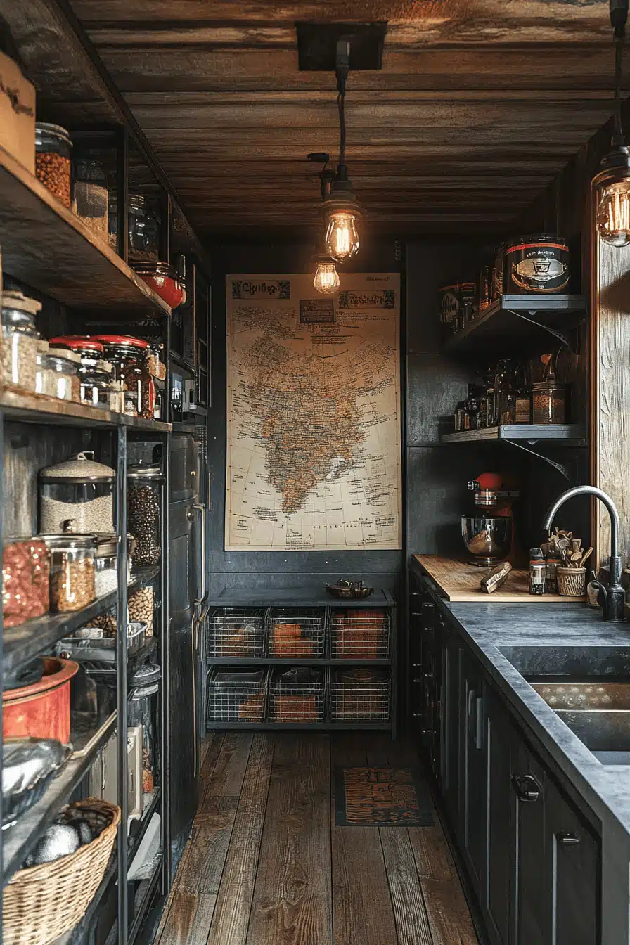 old cabin interior kitchen