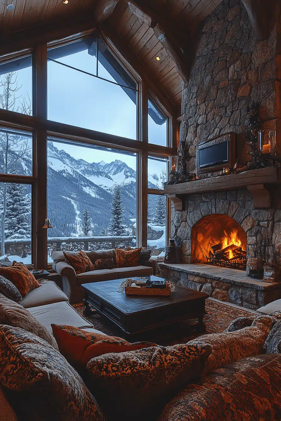 old cabin interior living room