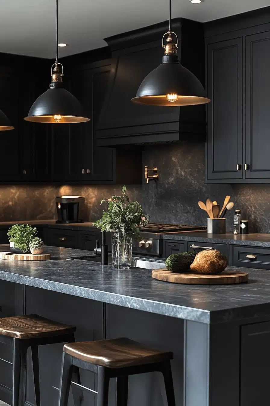 dark and moody kitchen