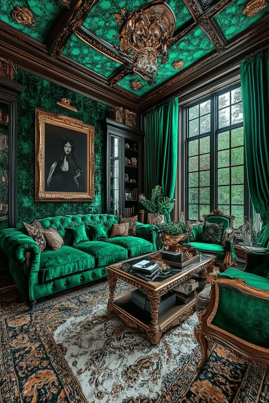 green living room decor