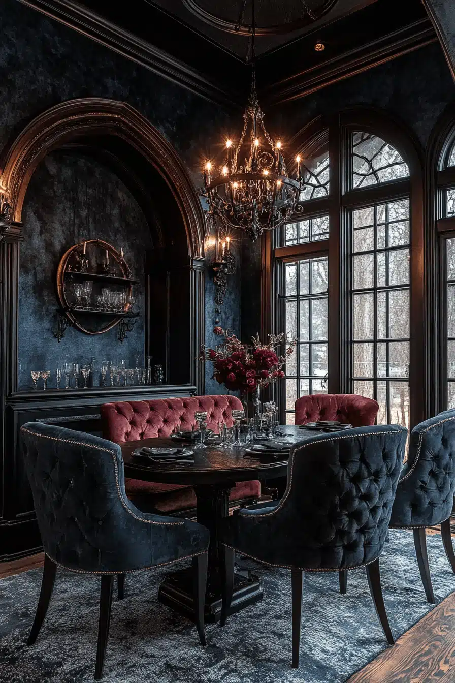 moody vintage dining room