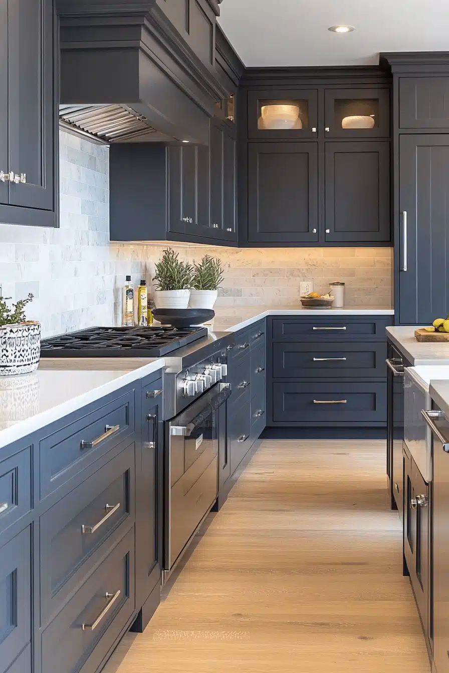 dark grey kitchen cabinets