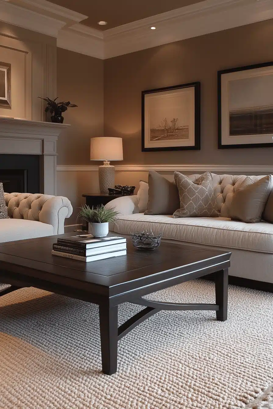 moody neutral living room
