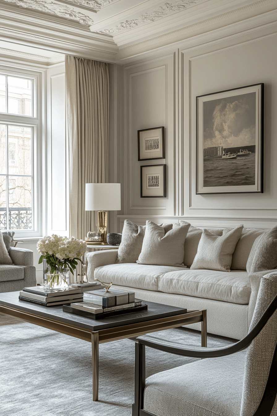 neoclassical interior living rooms