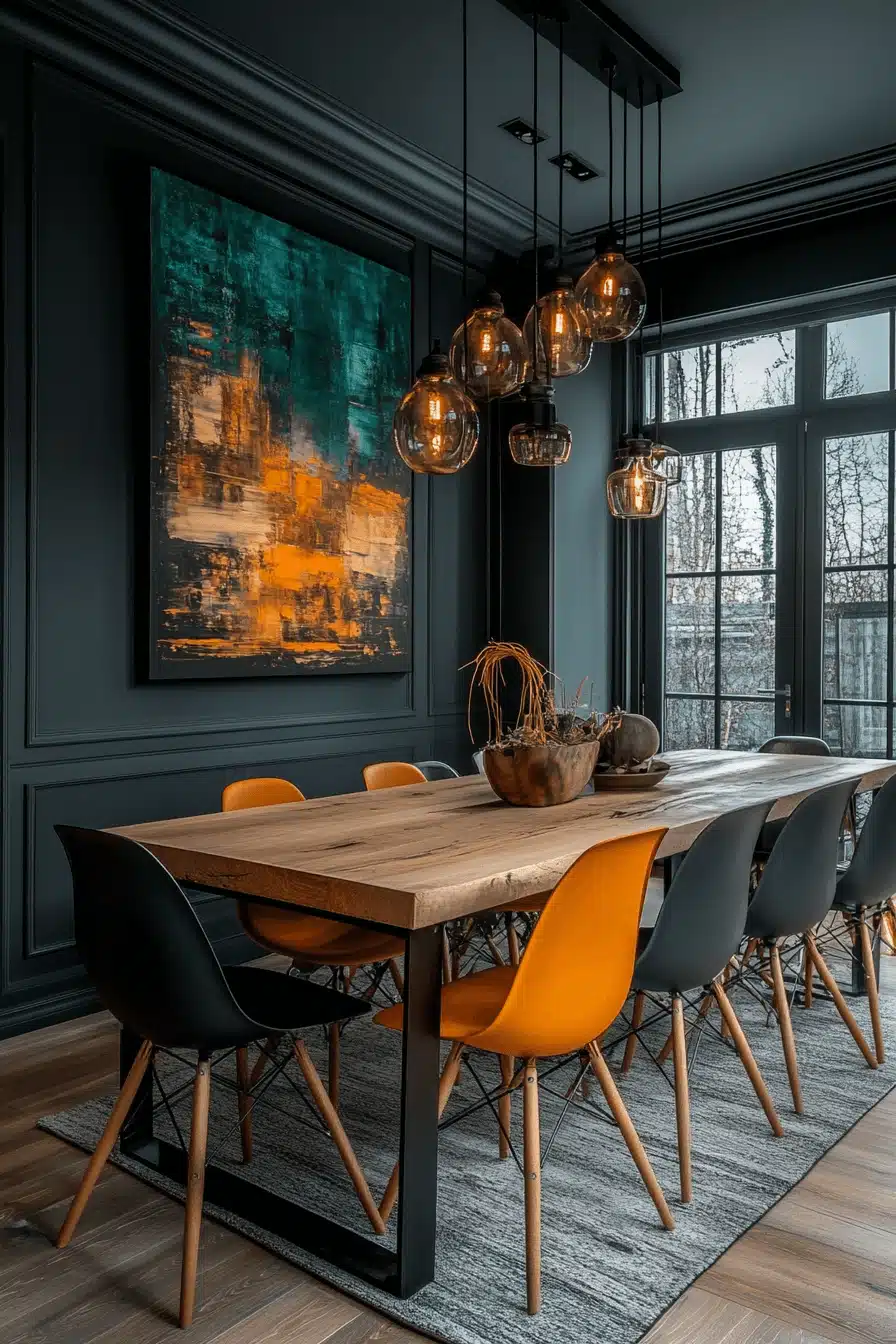 moody dining room