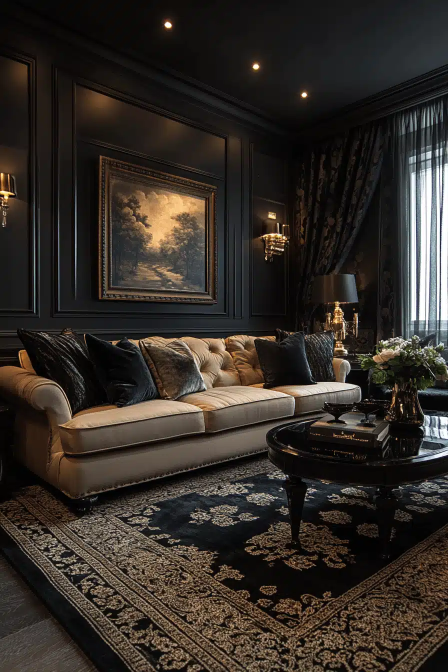 moody neutral living room