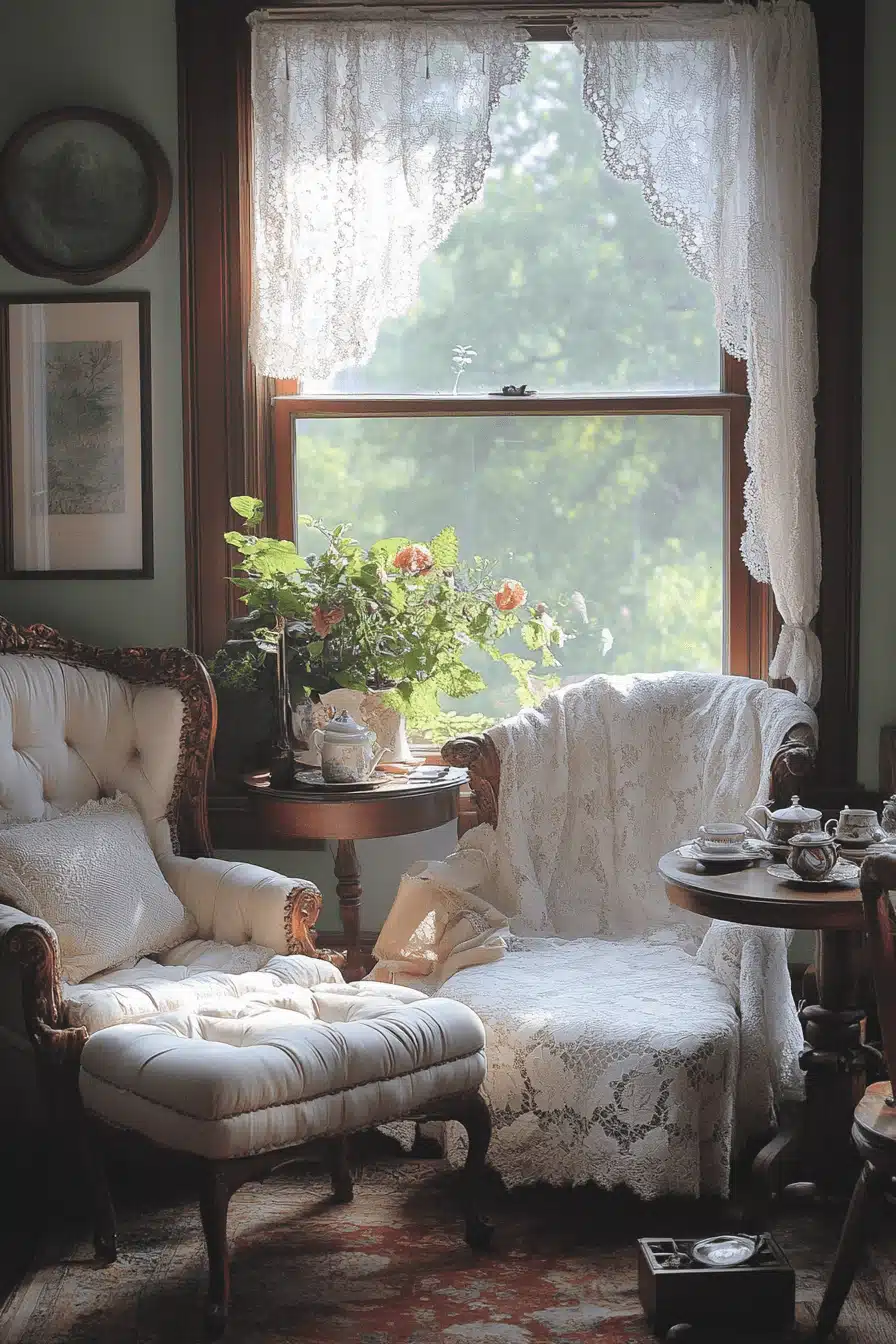 moody vintage living room