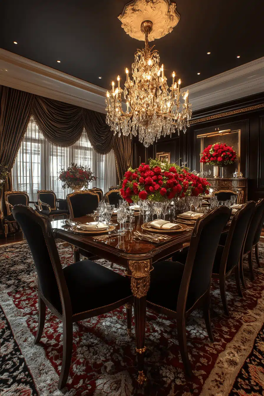moody vintage dining room