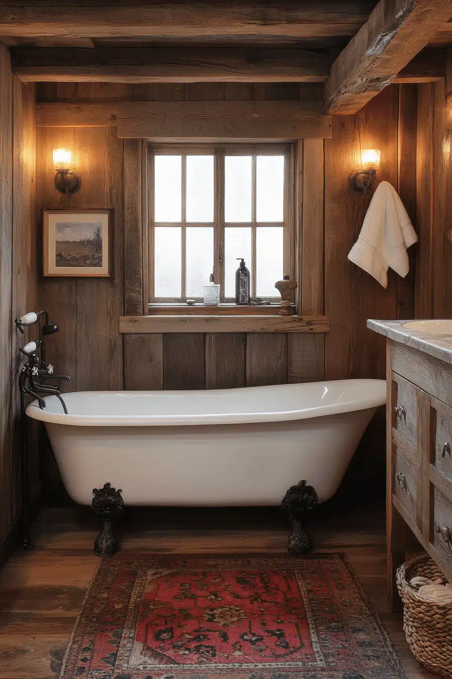 old cabin interior bathroom