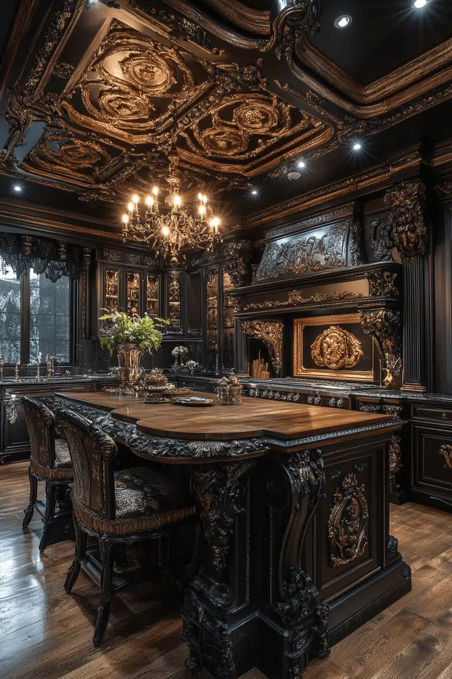 dark academia kitchen