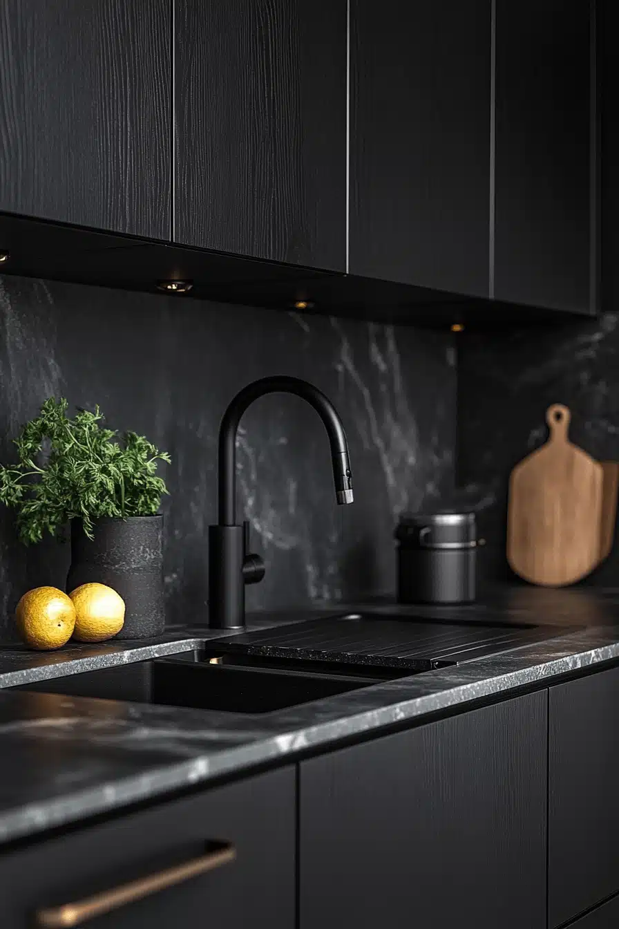 dark and moody kitchen