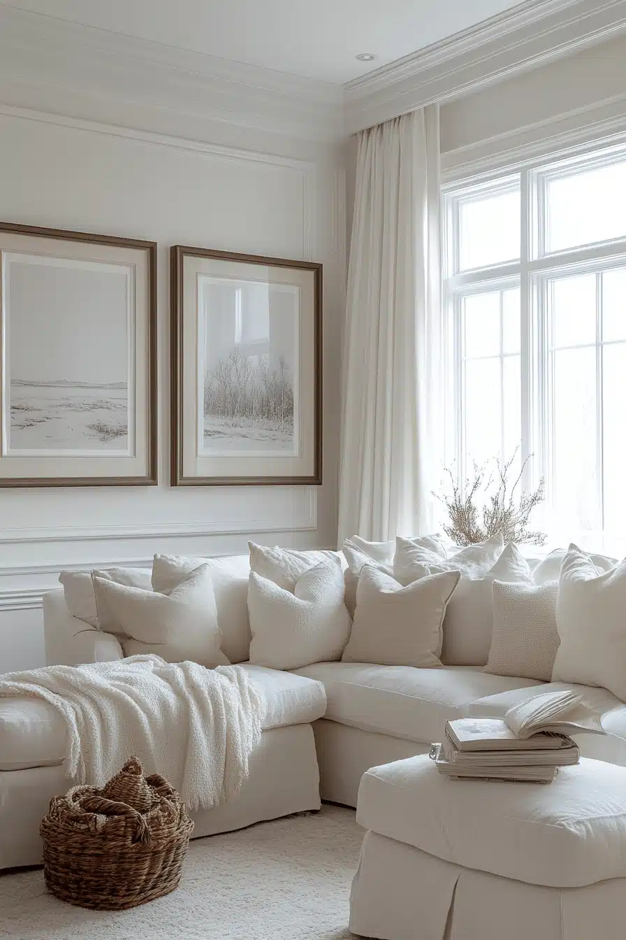 white living room decor