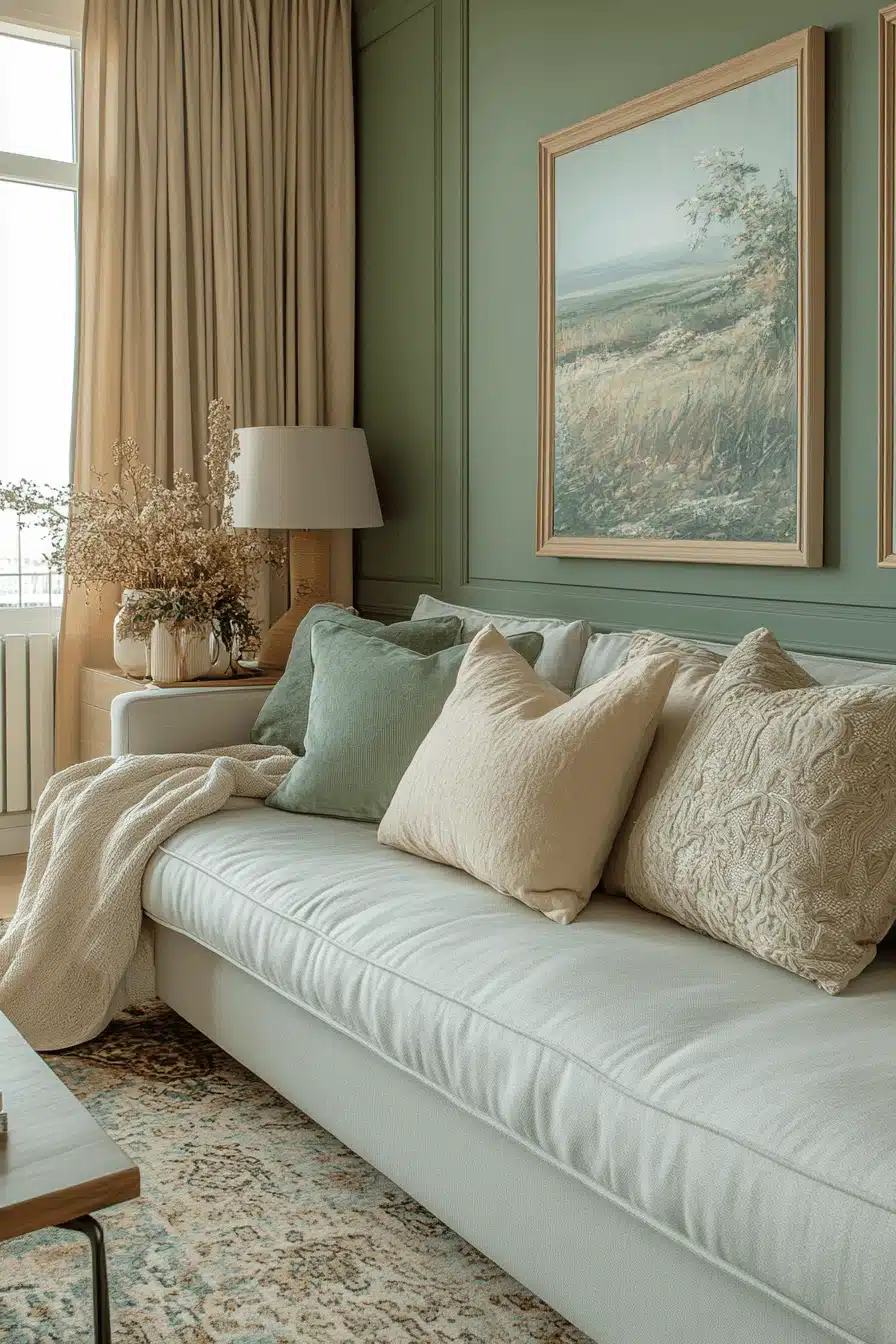 green living room decor