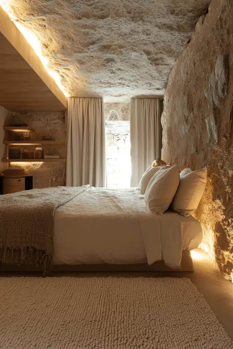 Stone Wall Bedroom