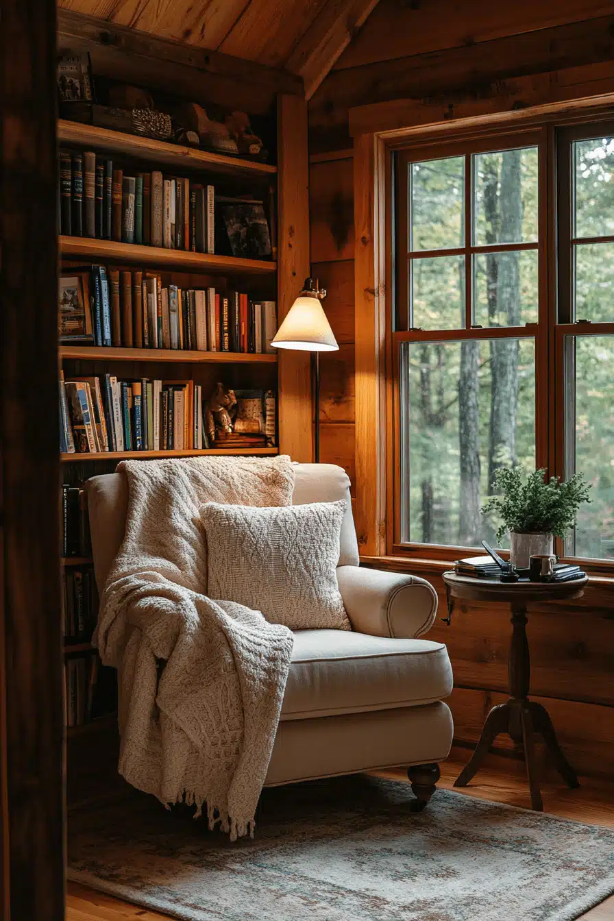 old cabin interior living room