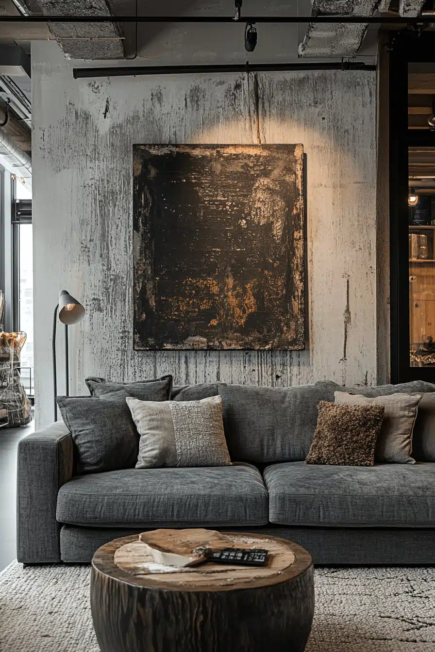 gray couch living room