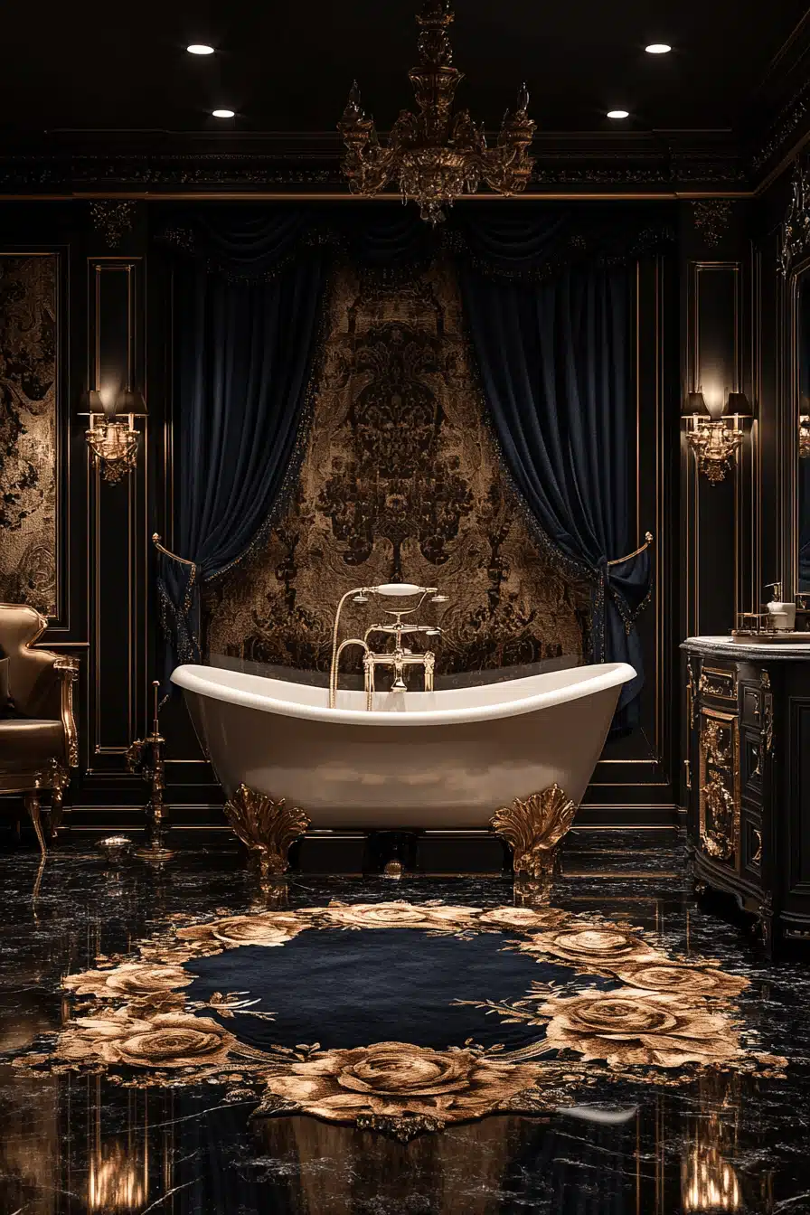 moody vintage bathroom