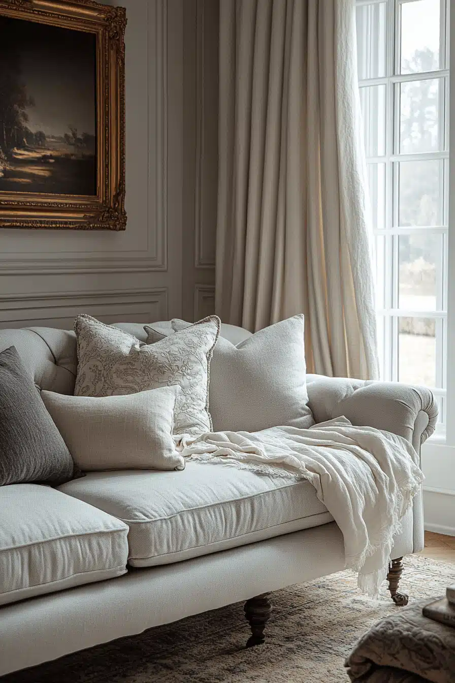 gray couch living room