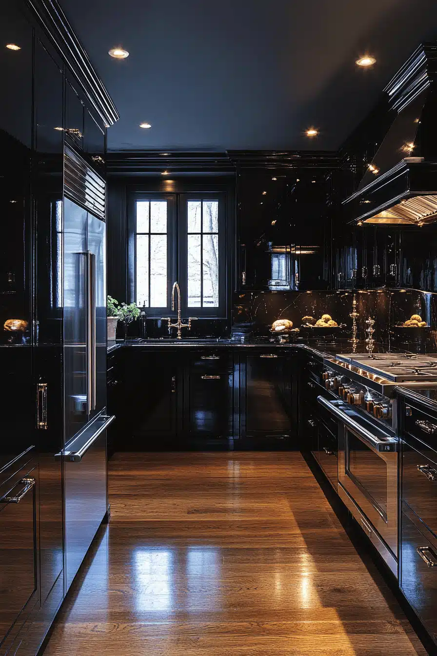 moody kitchen cabinets