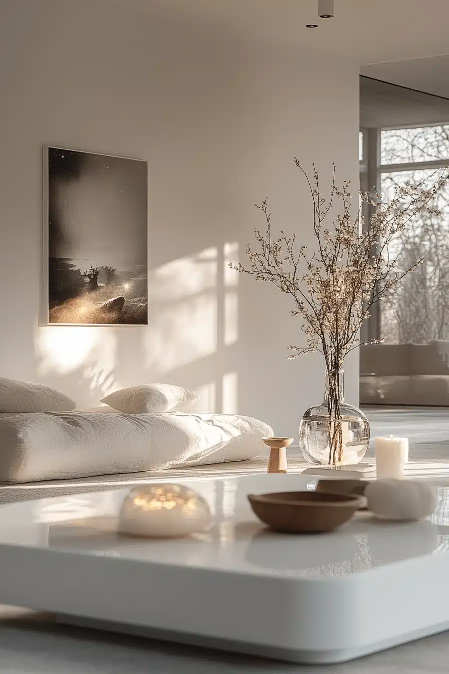 white living room decor