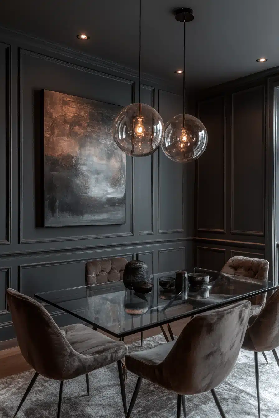 moody dining room
