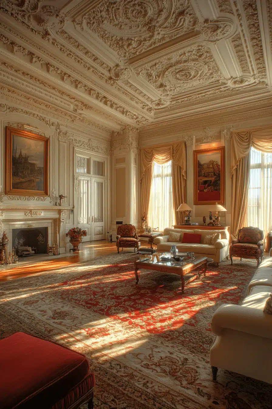 neoclassical interior living rooms