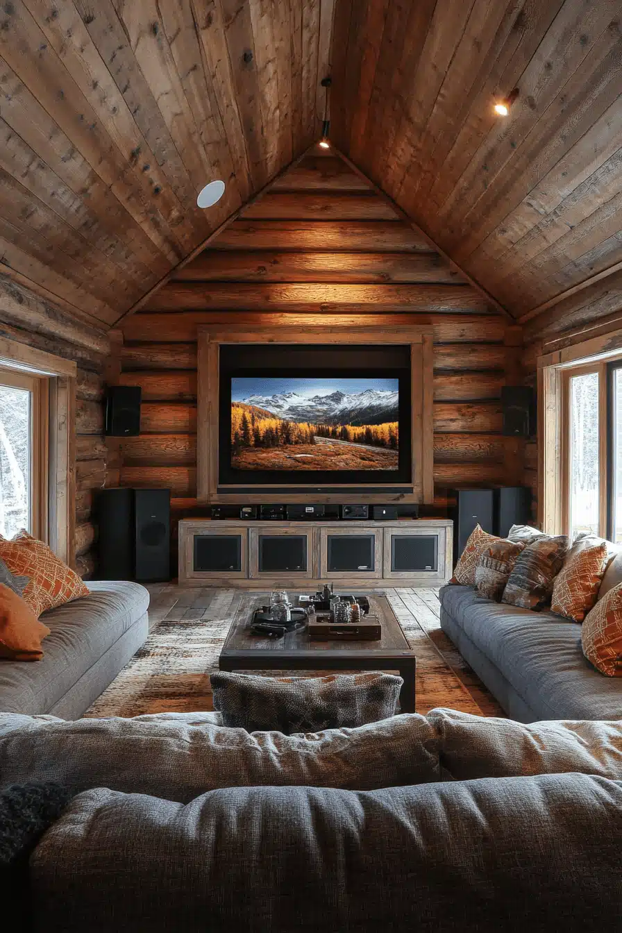 old cabin interior living room