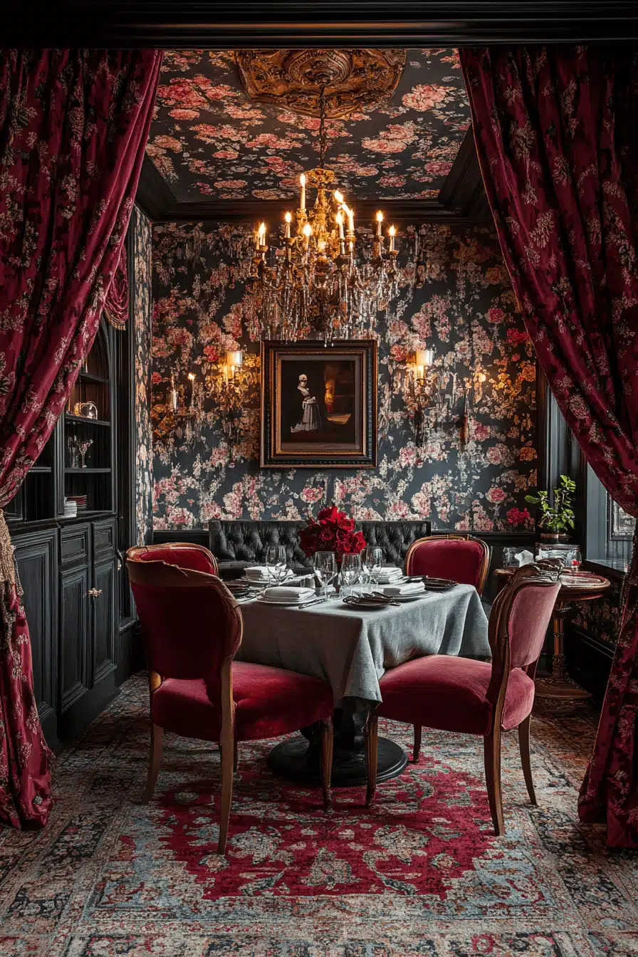 moody vintage dining room