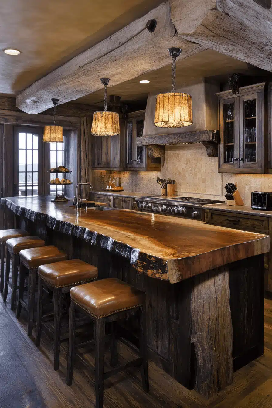 old cabin interior kitchen
