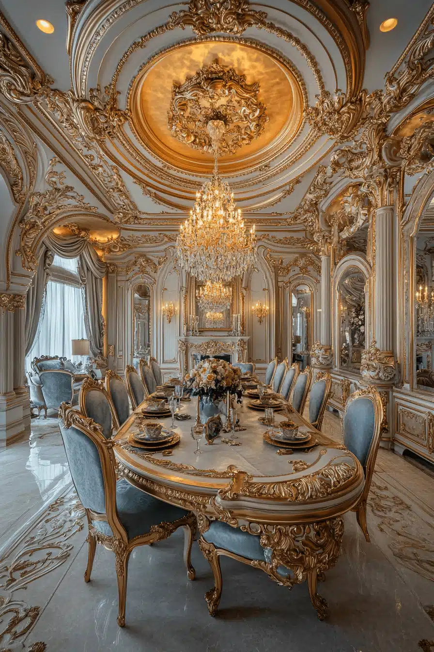 moody vintage dining room