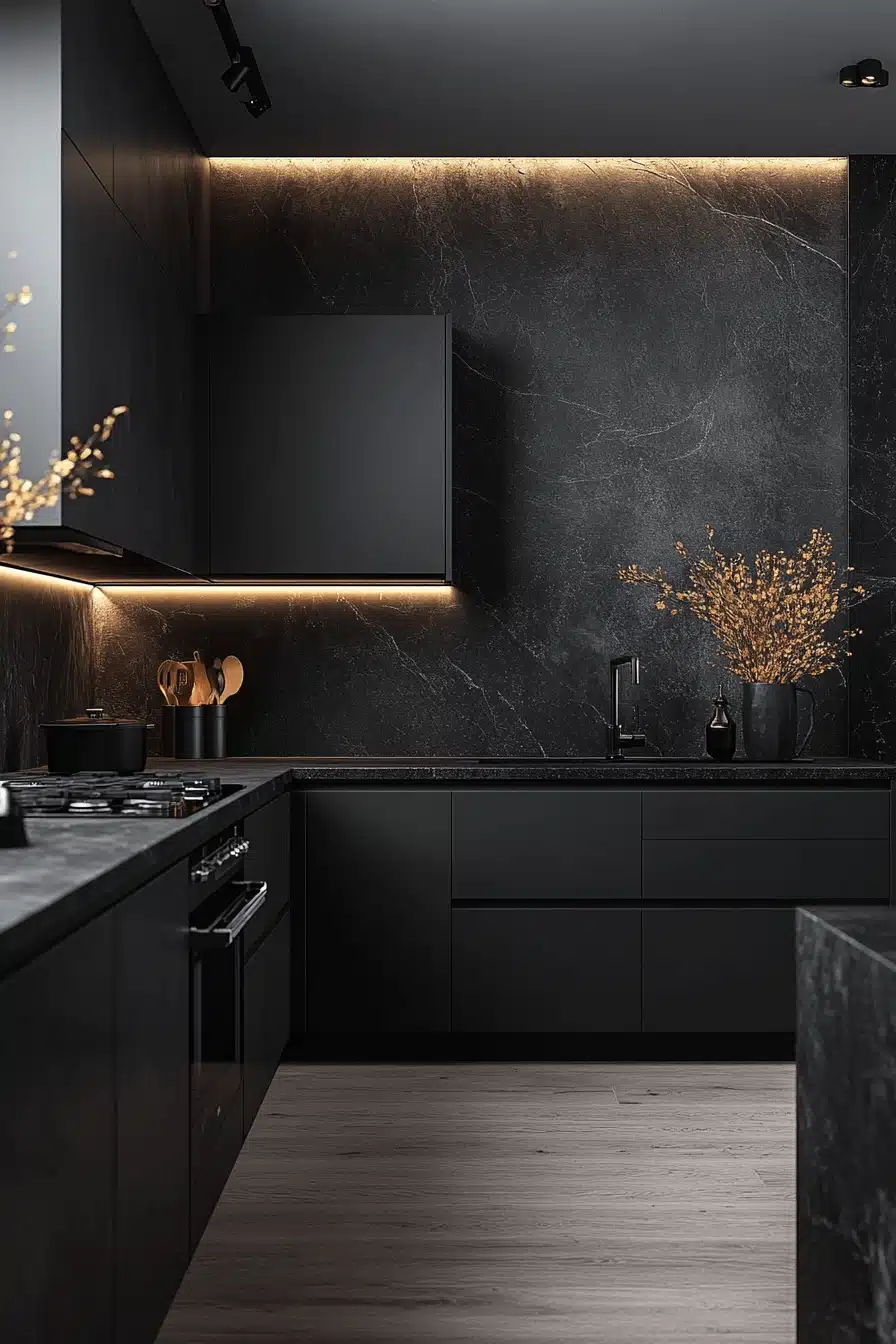 dark and moody kitchen