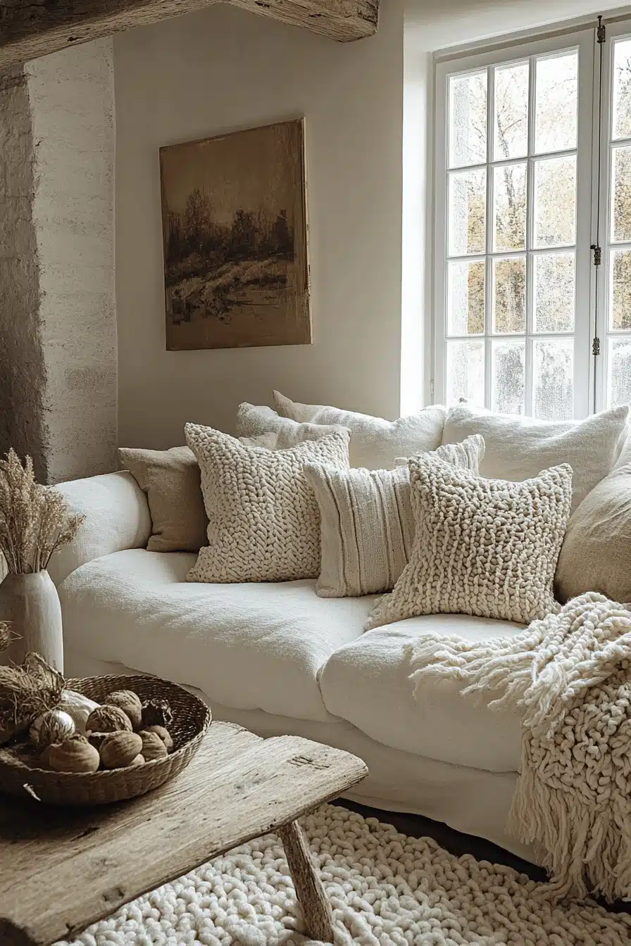 white living room decor
