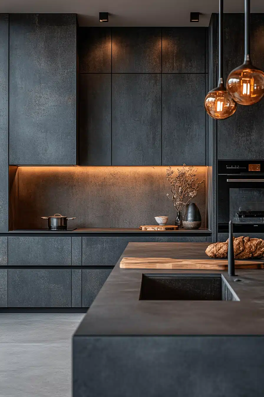 moody kitchen cabinets