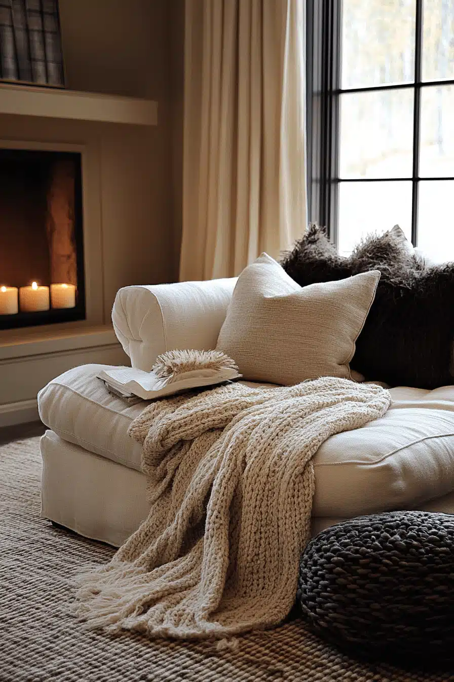 moody neutral living room