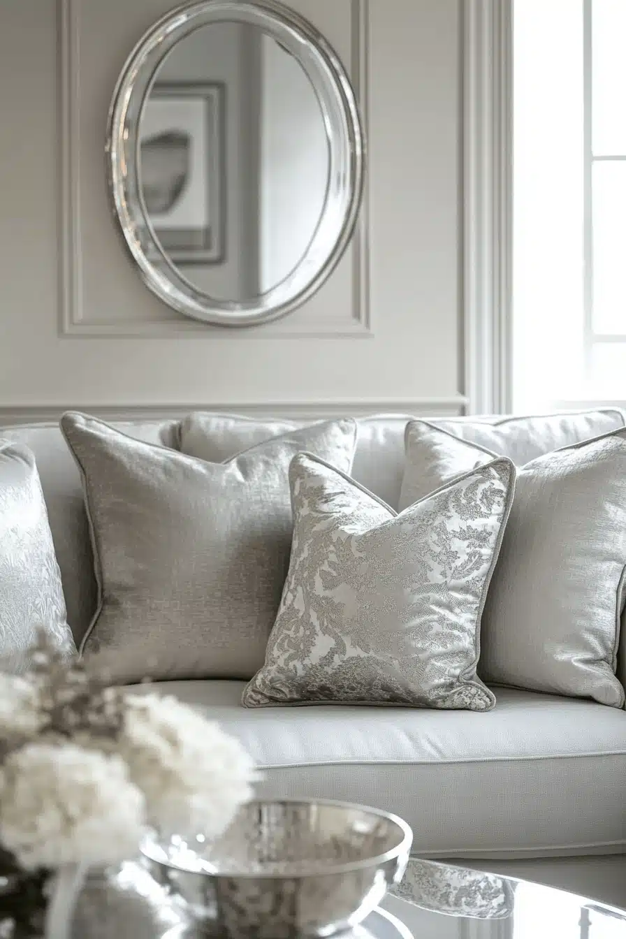 gray couch living room