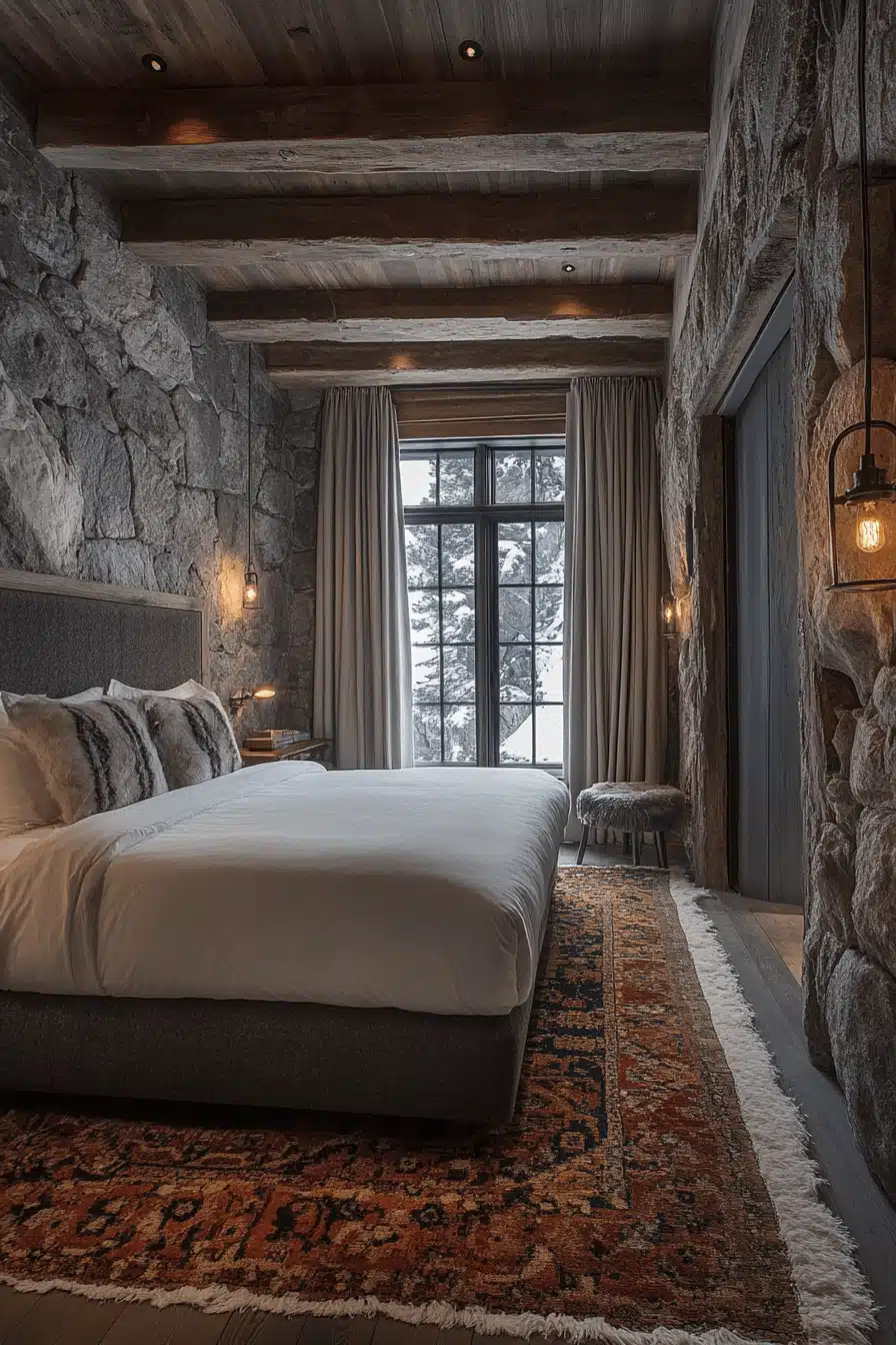 old cabin interior bedroom