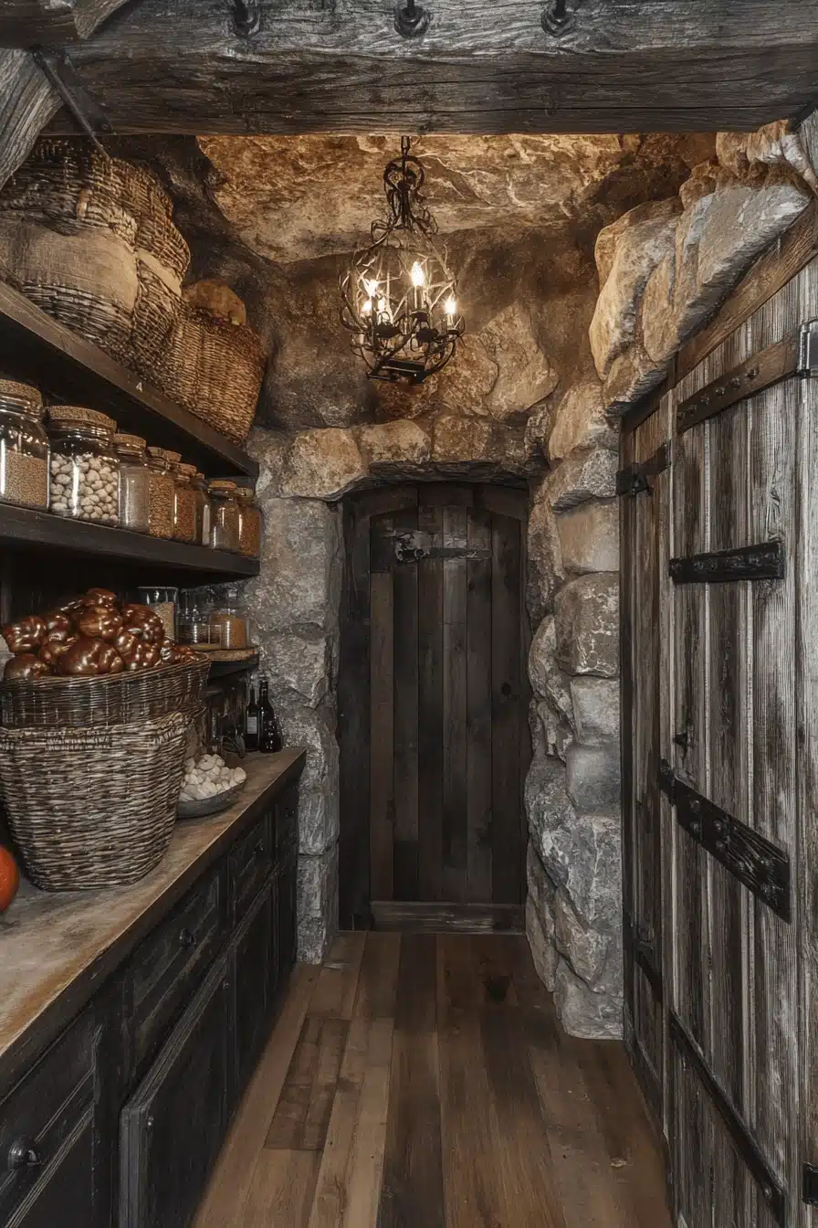 old cabin interior kitchen