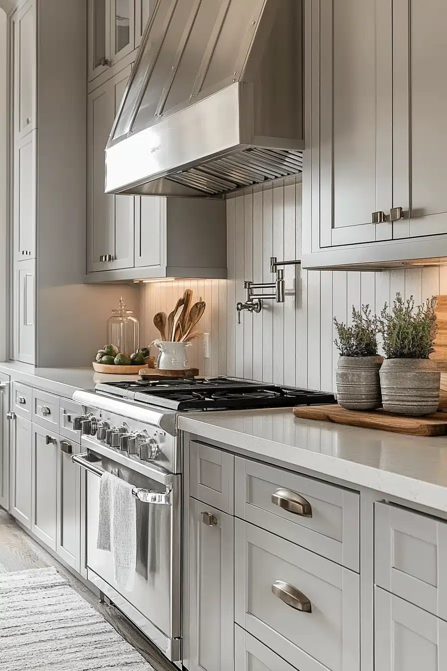 grey kitchen cabinets