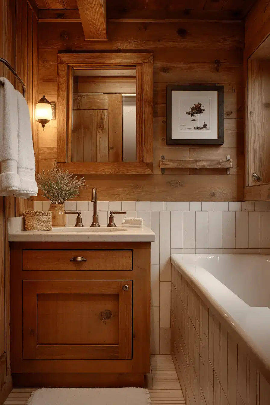 old cabin interior bathroom