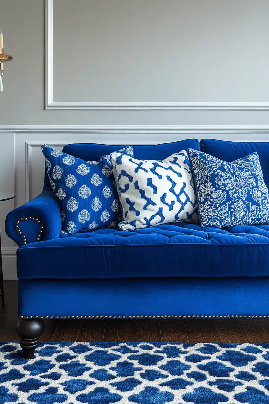 blue living room decor