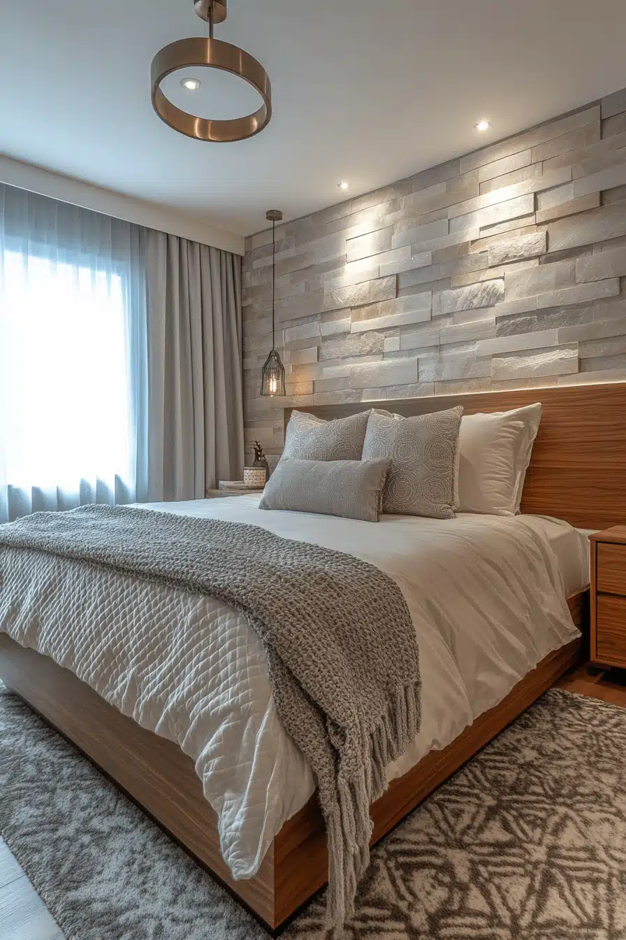 Stone Wall Bedroom