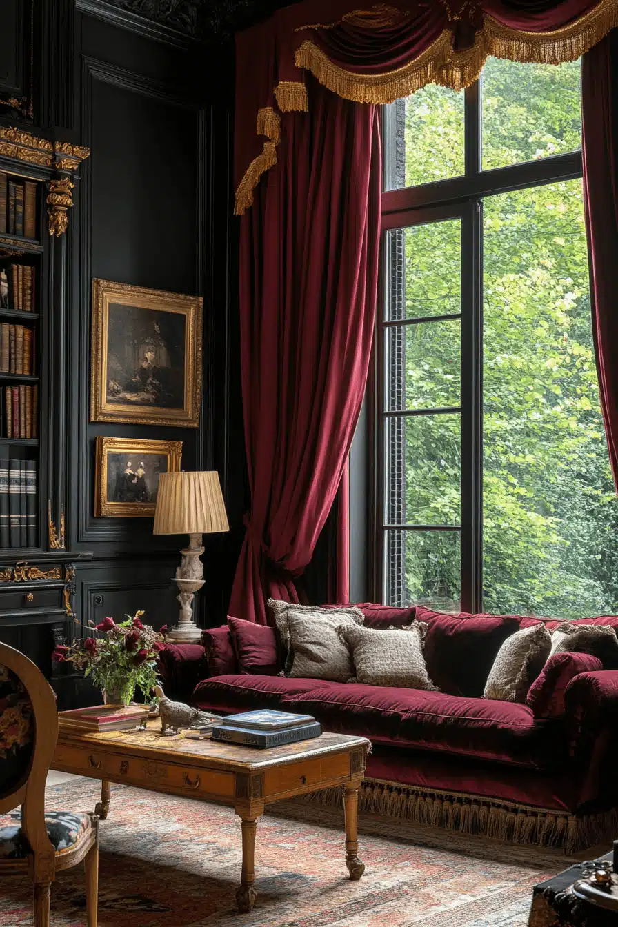 moody vintage living room