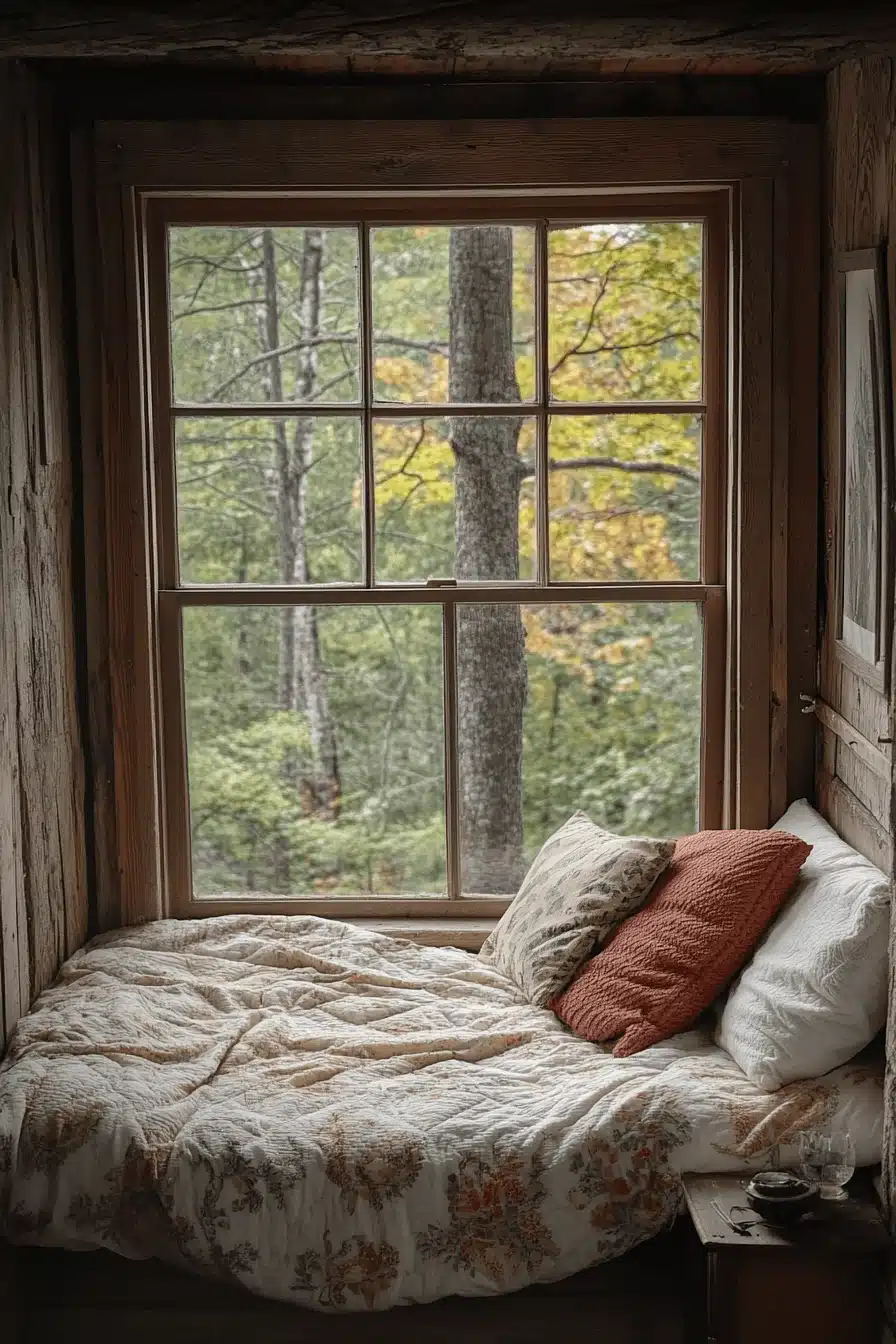 old cabin interior bedroom