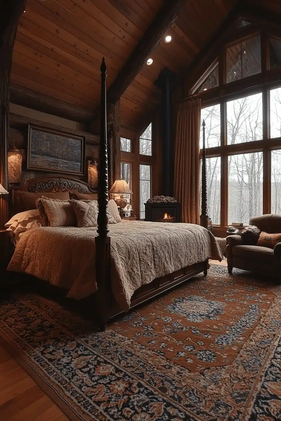 old cabin interior bedroom