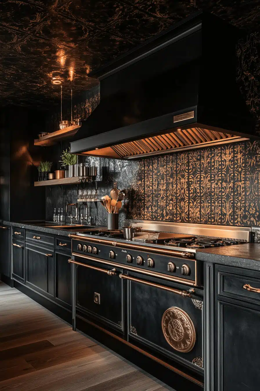 dark academia kitchen